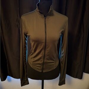 Olive Green Zip-Up Jacket
